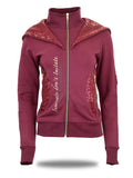 Arabella Burgundy & Gold Double Collar Hoodie