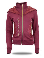 Arabella Burgundy & Gold Double Collar Hoodie
