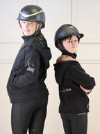 Kids Arabella Black & Rose Gold Double Collar Fitted Zip Hoodie