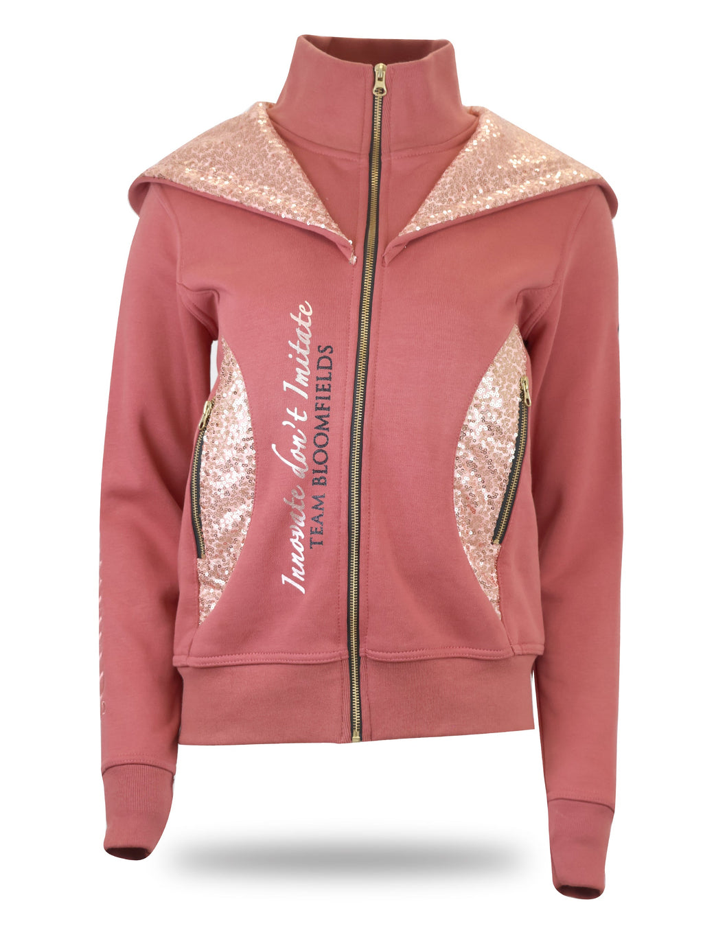 Kids Arabella Burnt Apricot Double Collar Fitted Zip Hoodie