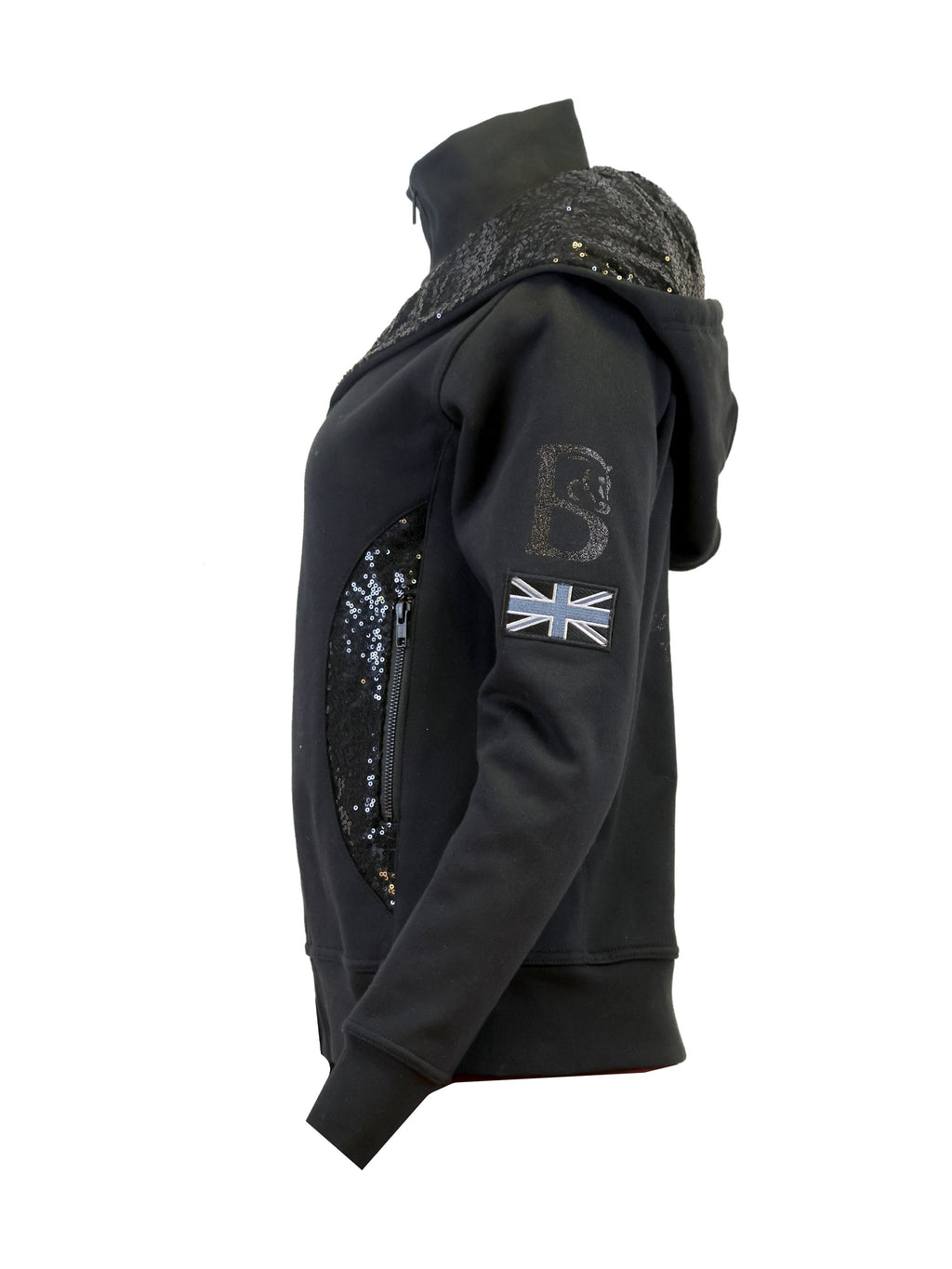 Arabella Black Double Collar Hoodie