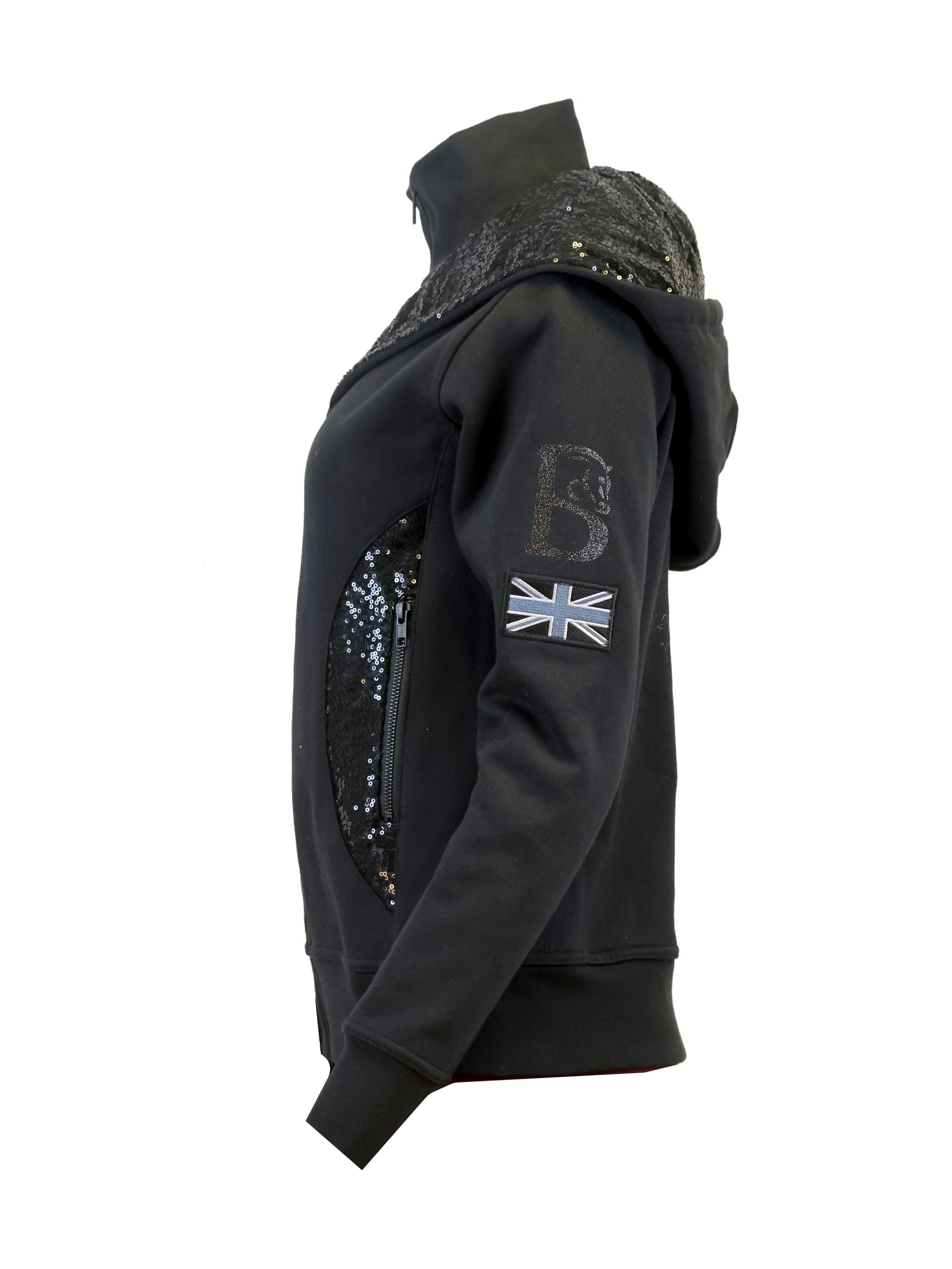 Arabella Black Double Collar Hoodie