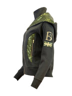 Kids Arabella Olive Double Collar Fitted Zip Hoodie