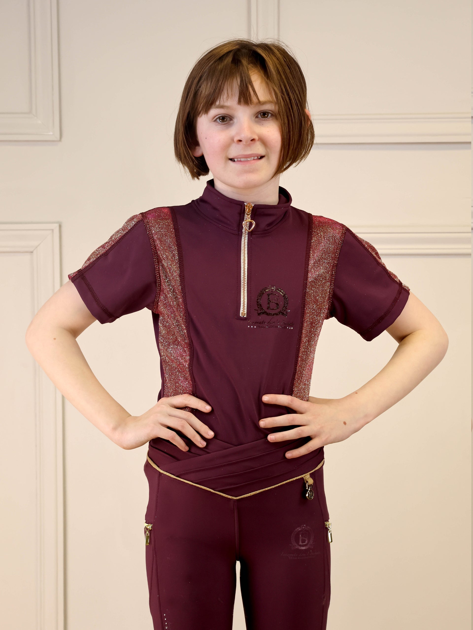 Kids Glimmer Mulberry Base Layer With Short Sleeves