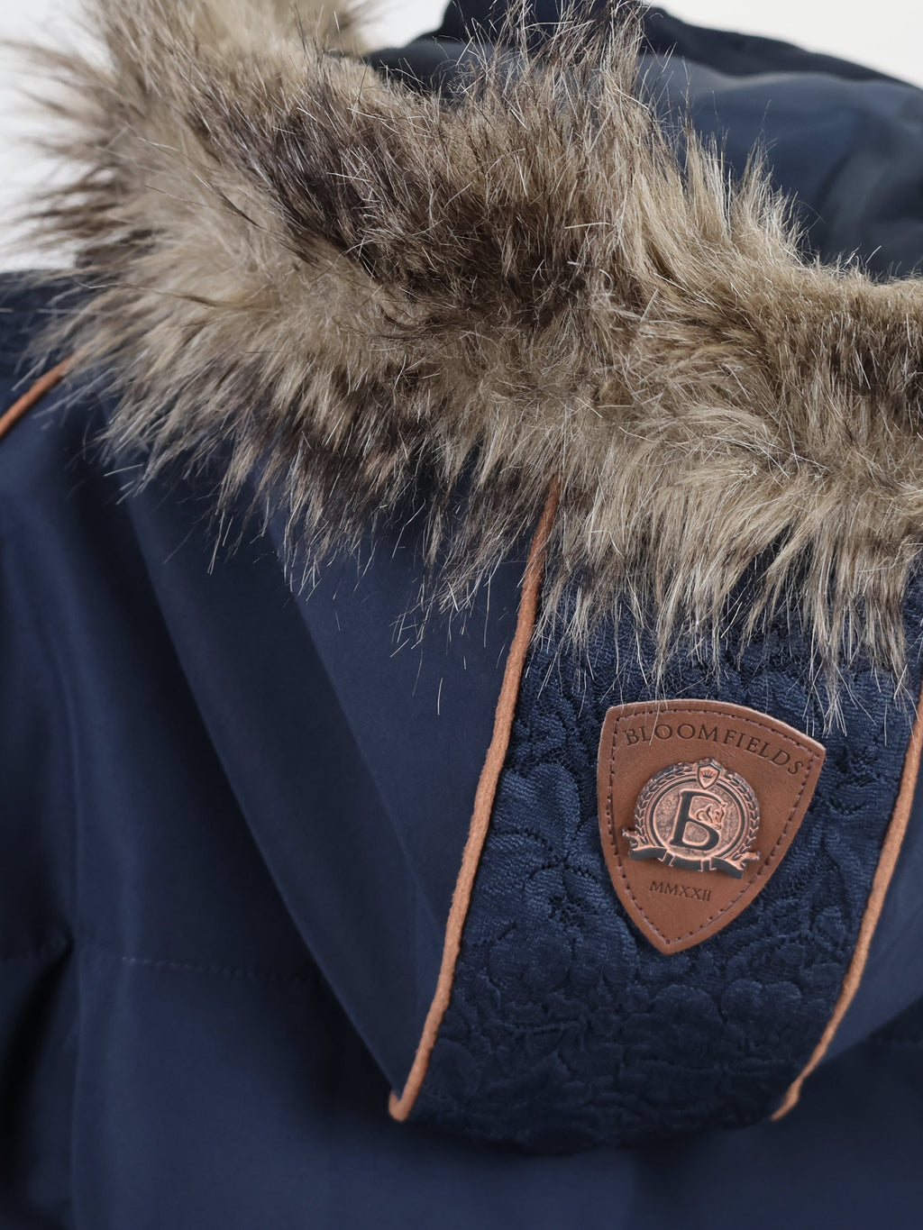 Francesca Navy & Rose Gold Lace & Fur Jacket