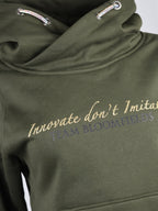 Amelia Olive & Gold Cross Necked Hoodie