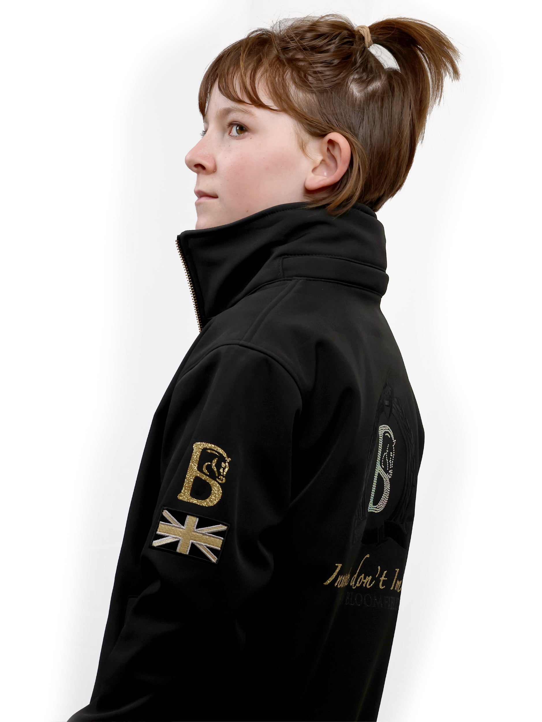 Kids Felicity Black Showerproof Jacket