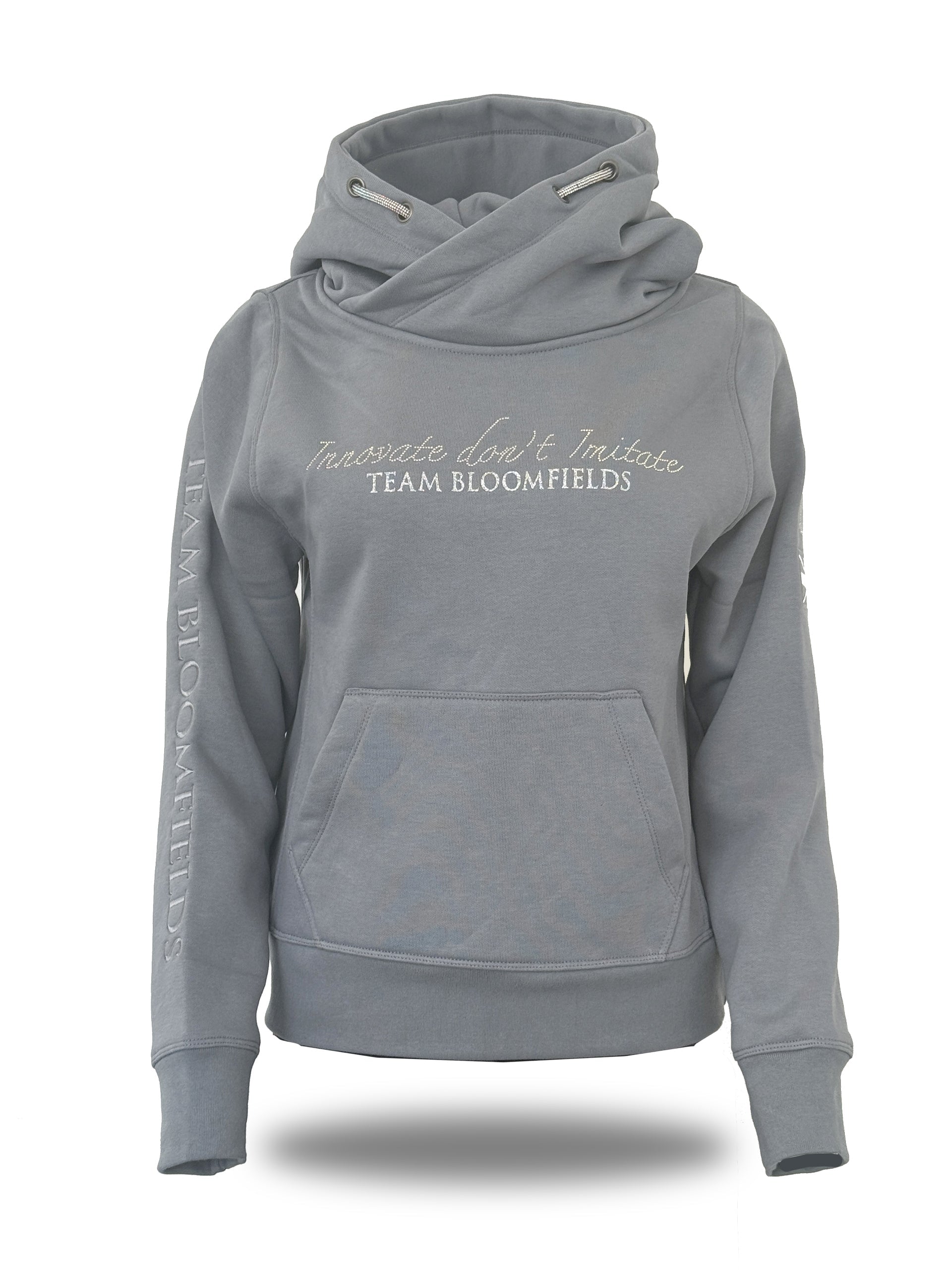 Kids Amelia Denim Grey Cross Necked Hoodie