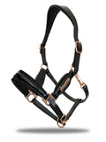 Black & Black Glitter Leather Headcollar