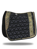 Saddle Pad - Black & Leopard Print Dressage