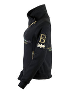 Eleanor in Black & White Rhinestones & Diagonal Quarter Zip Top