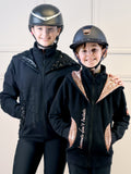 Kids Arabella Black & Rose Gold Double Collar Fitted Zip Hoodie
