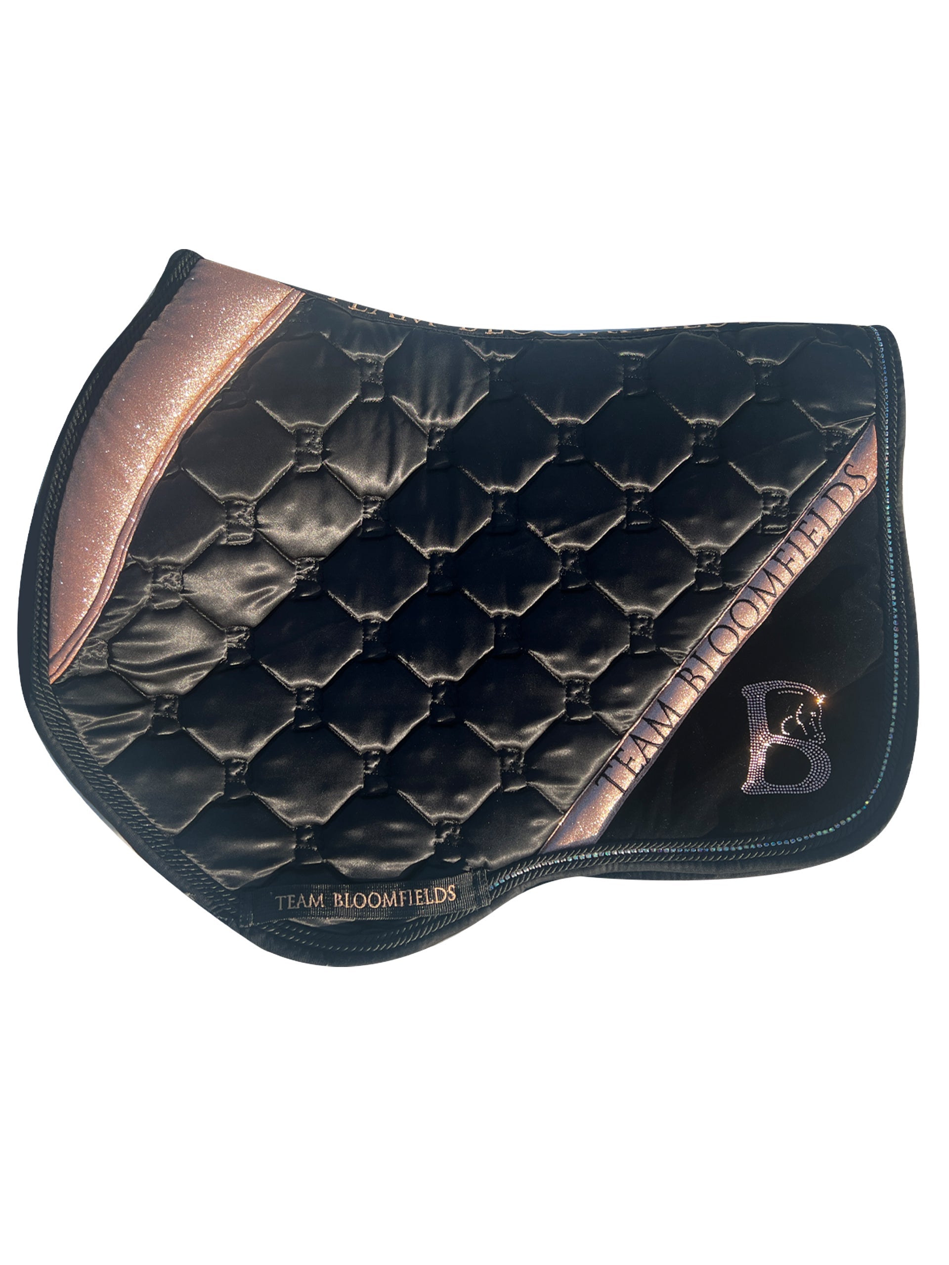 Saddle Pad - Black & Sparkle Rose Gold Jump