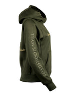Amelia Olive & Gold Cross Necked Hoodie
