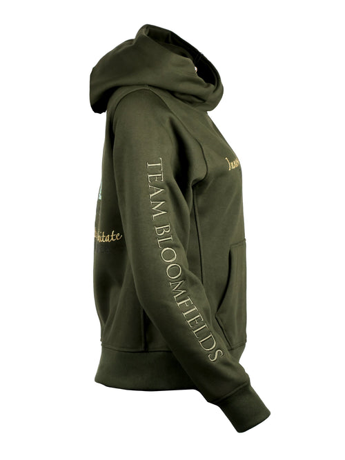 Amelia Olive & Gold Cross Necked Hoodie
