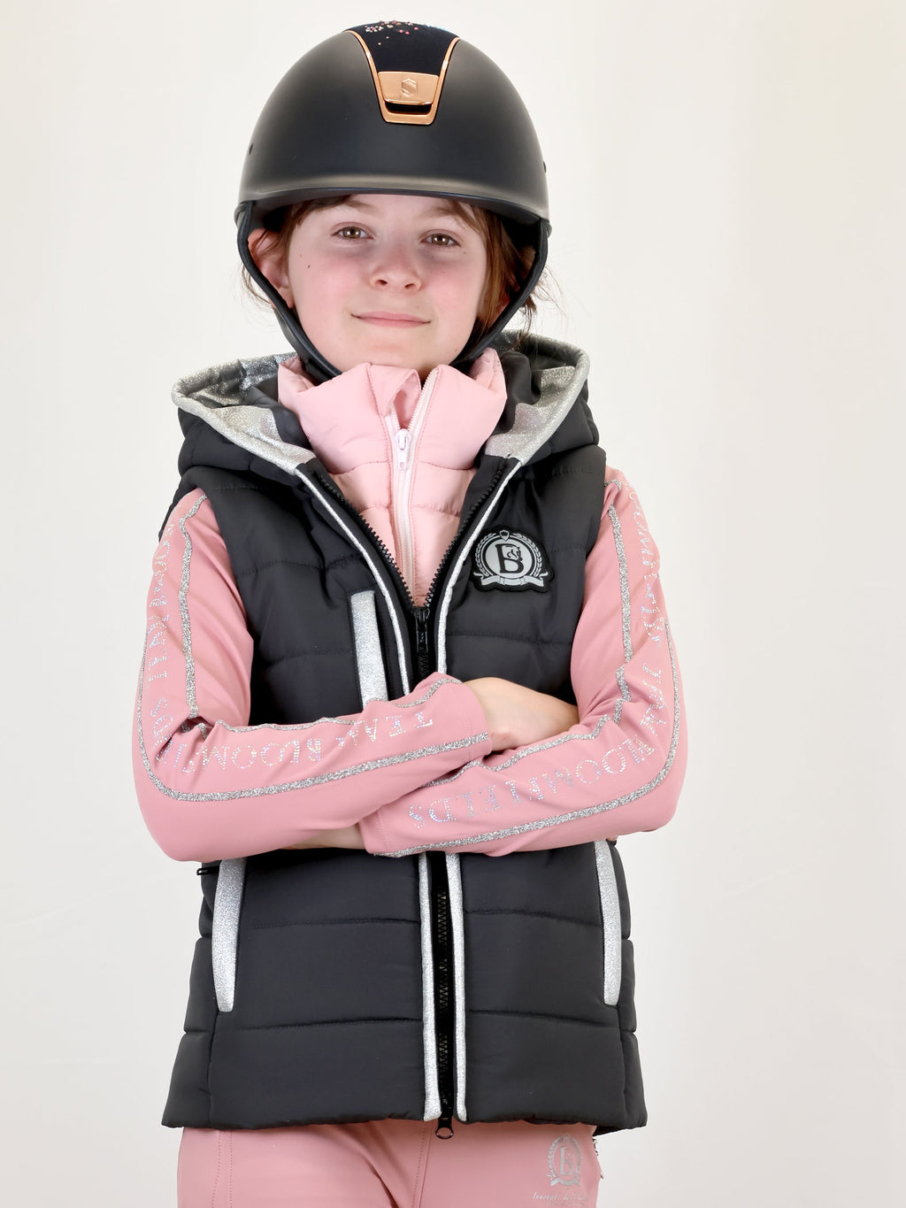 Kids Legacy Grey & Pink Gilet