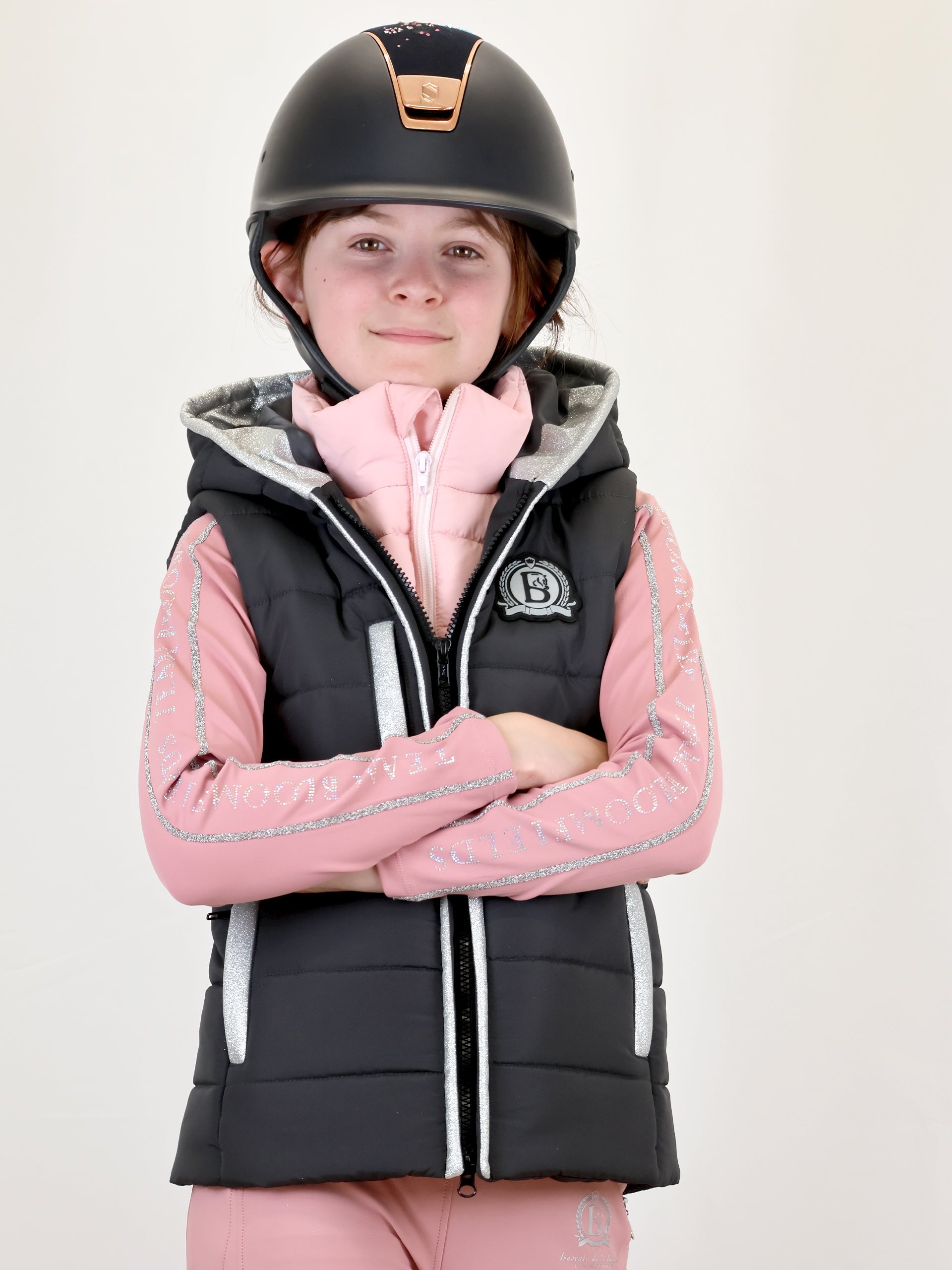 Kids Legacy Grey & Pink Gilet