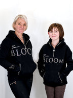 Kids Luna - Rhinestone Logo Hoodie in Black & Silver