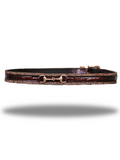Brown & Gold Glitter Leather Belt