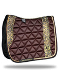 Saddle Pad - Brown & Leopard Print Dressage