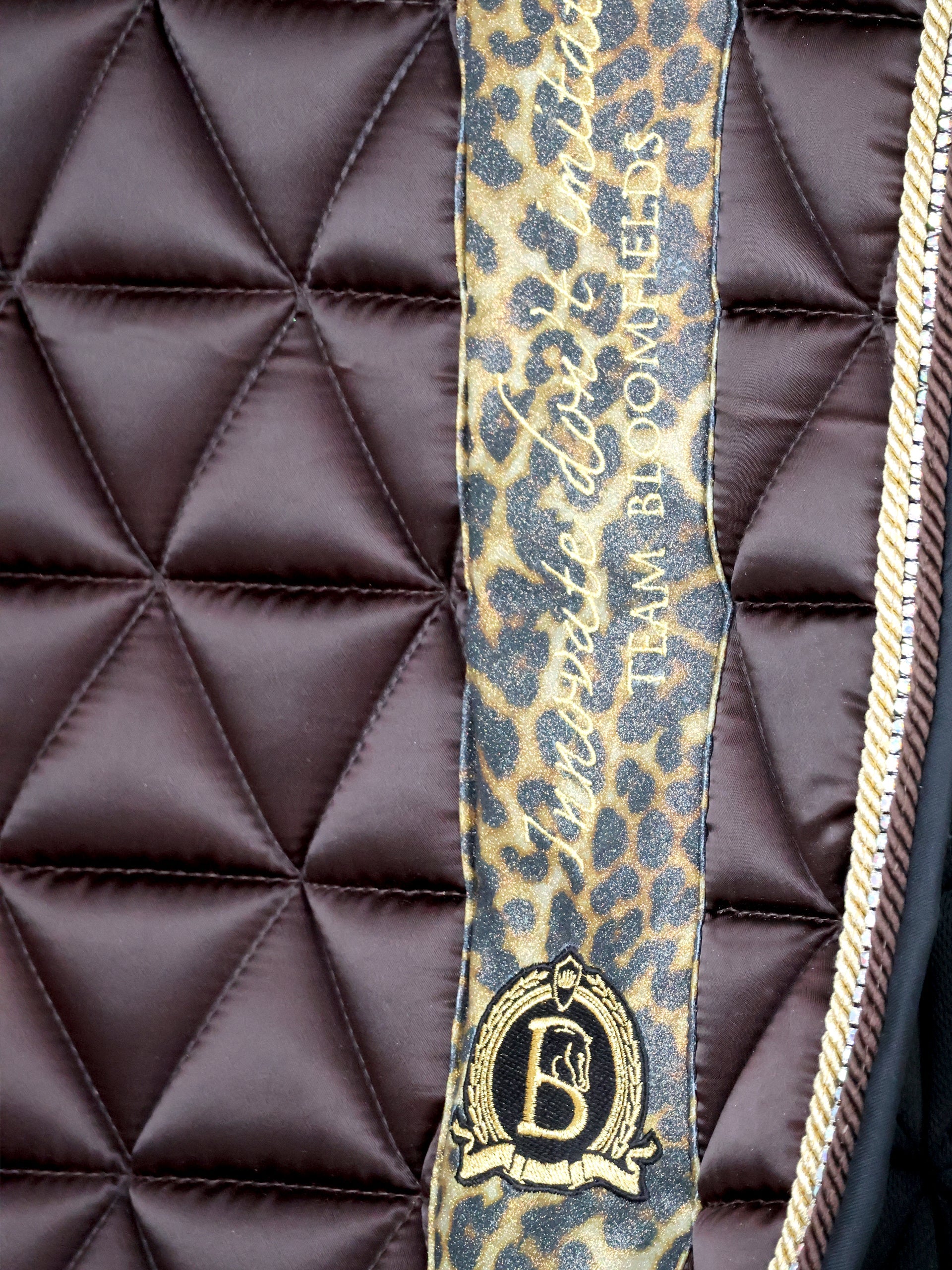 Saddle Pad - Brown & Leopard Print Dressage