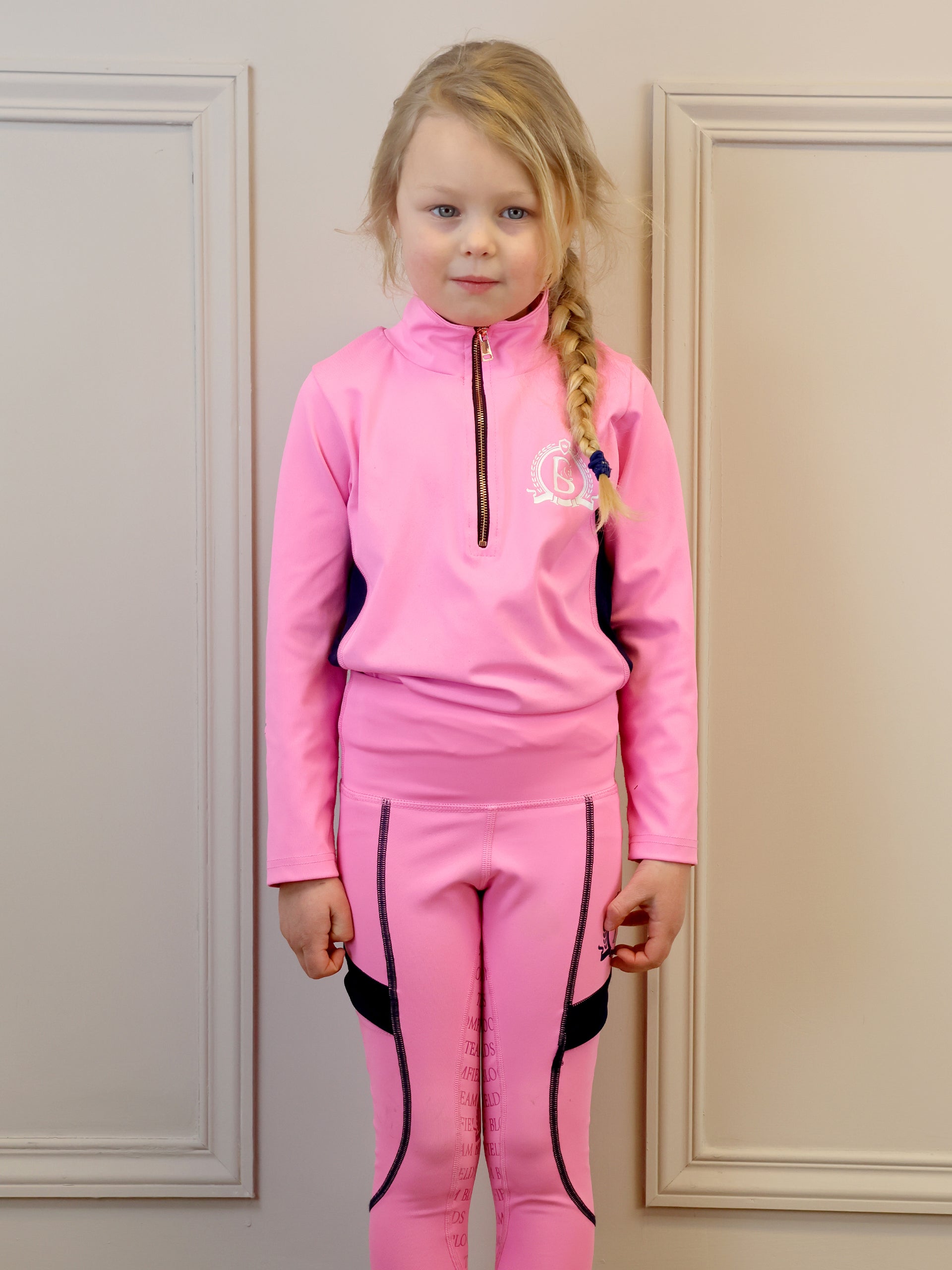 Kids Bubblegum & Navy Base Layer