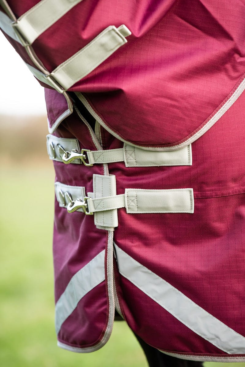 100g Detachable Neck Turnout Rug - Burgundy