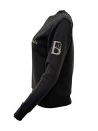 Kids Summer Black & Black Rhinestones Crew Neck Top