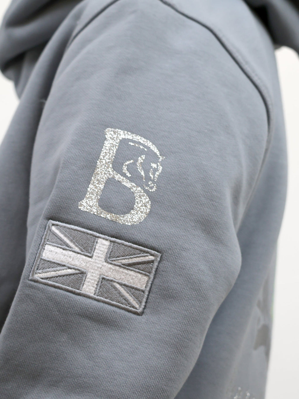 Kids Amelia Denim Grey Cross Necked Hoodie
