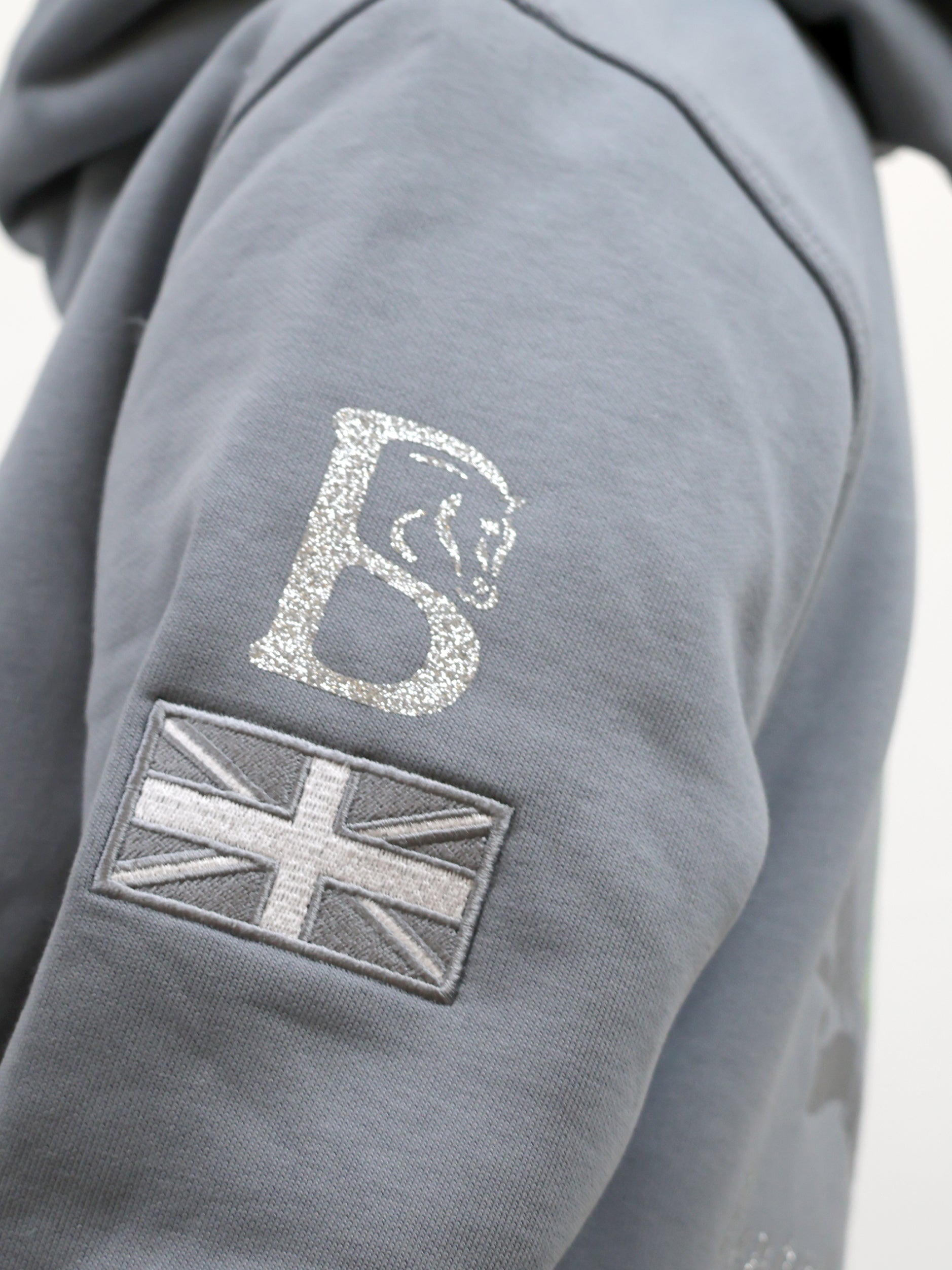 Kids Amelia Denim Grey Cross Necked Hoodie