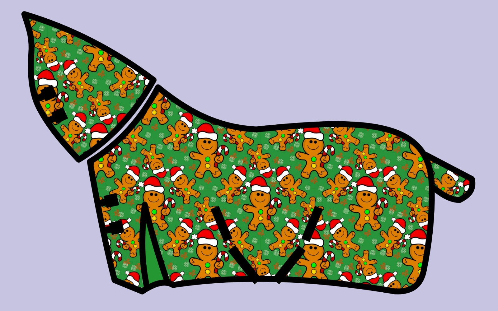 Gary the Gingerbread Man Turnout Rug | 600D Waterproof Horse Rug | Equicare Supplies