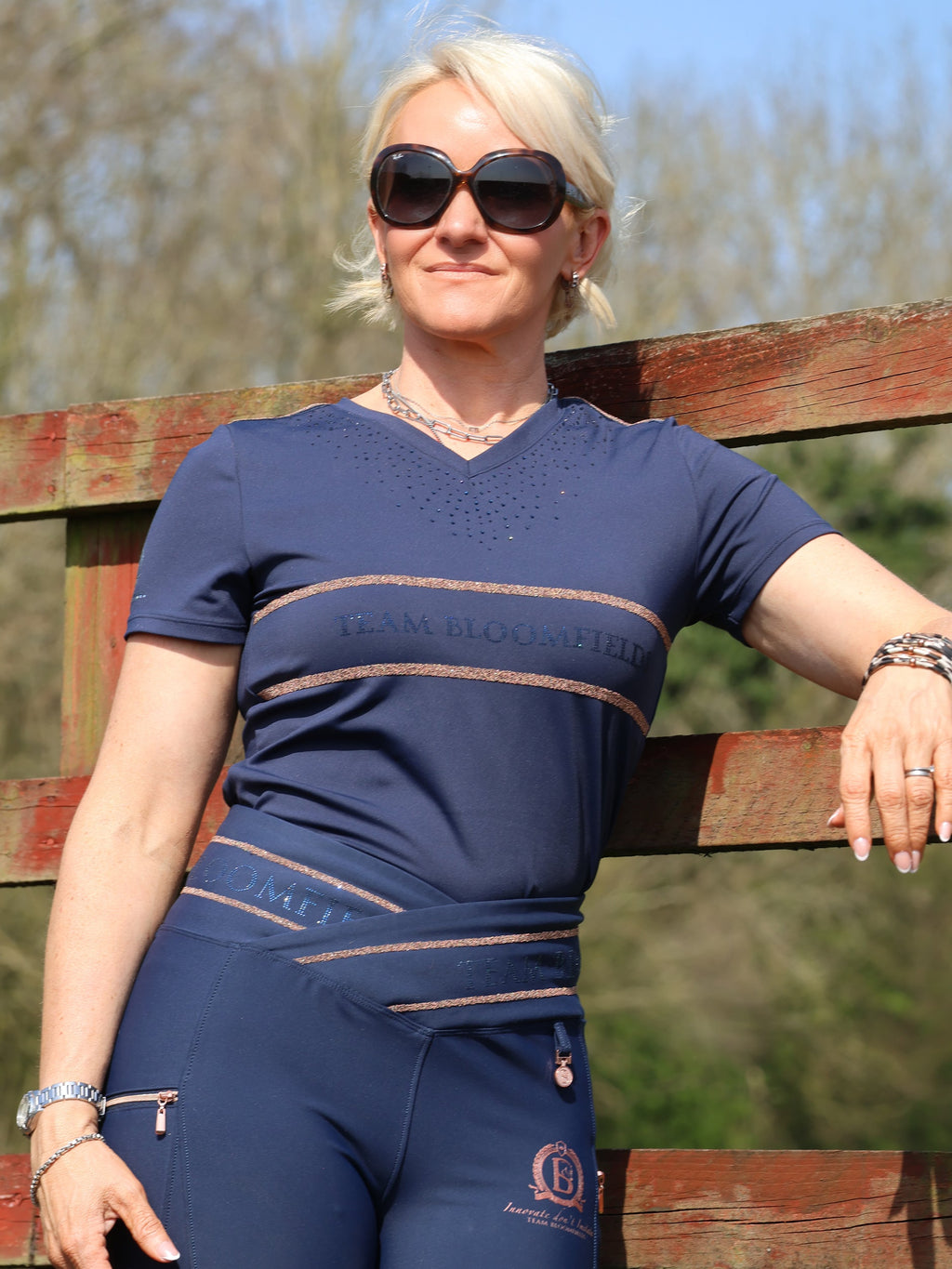Callie Navy Crystal T-Shirt