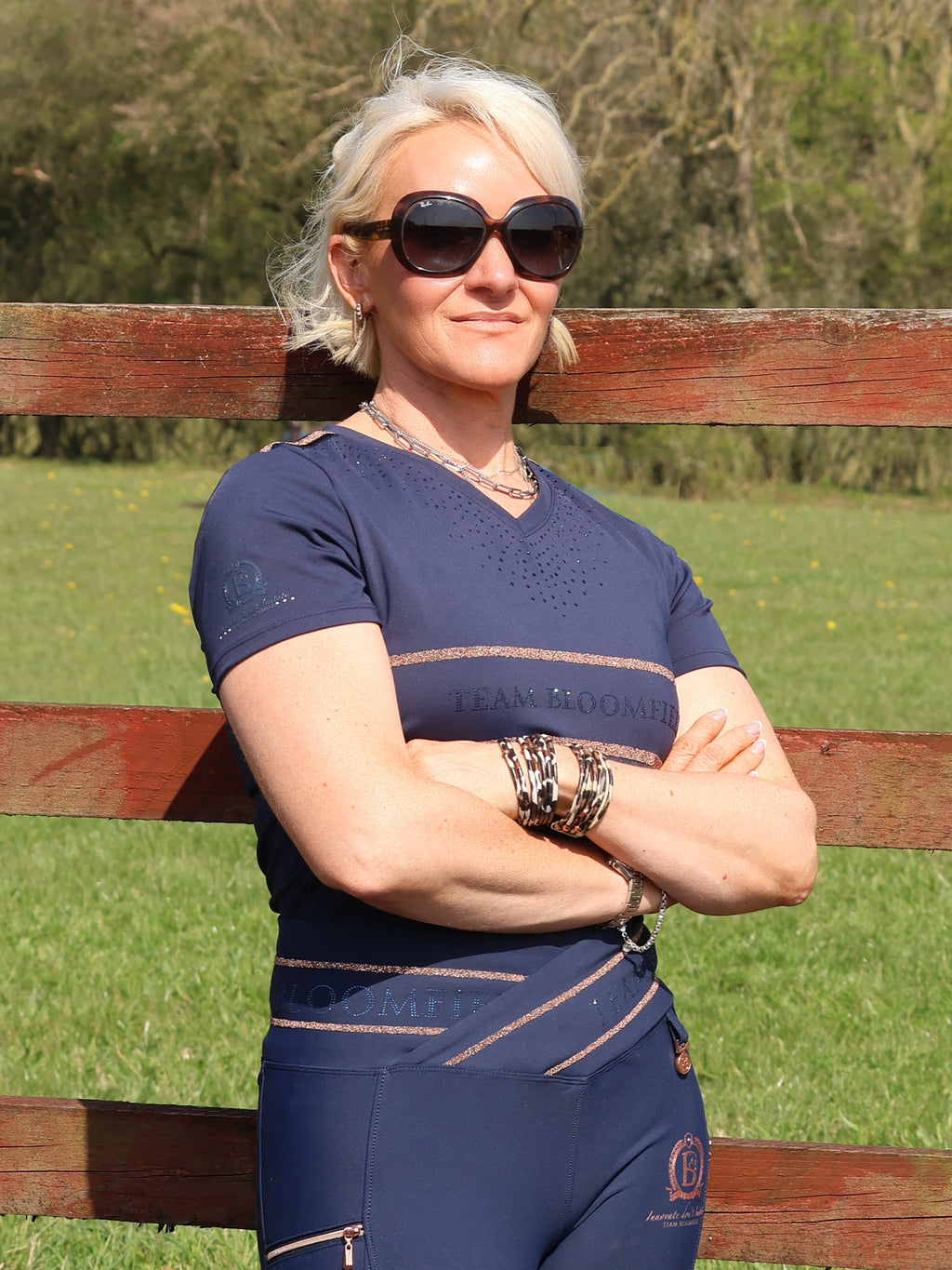 Callie Navy Crystal T-Shirt