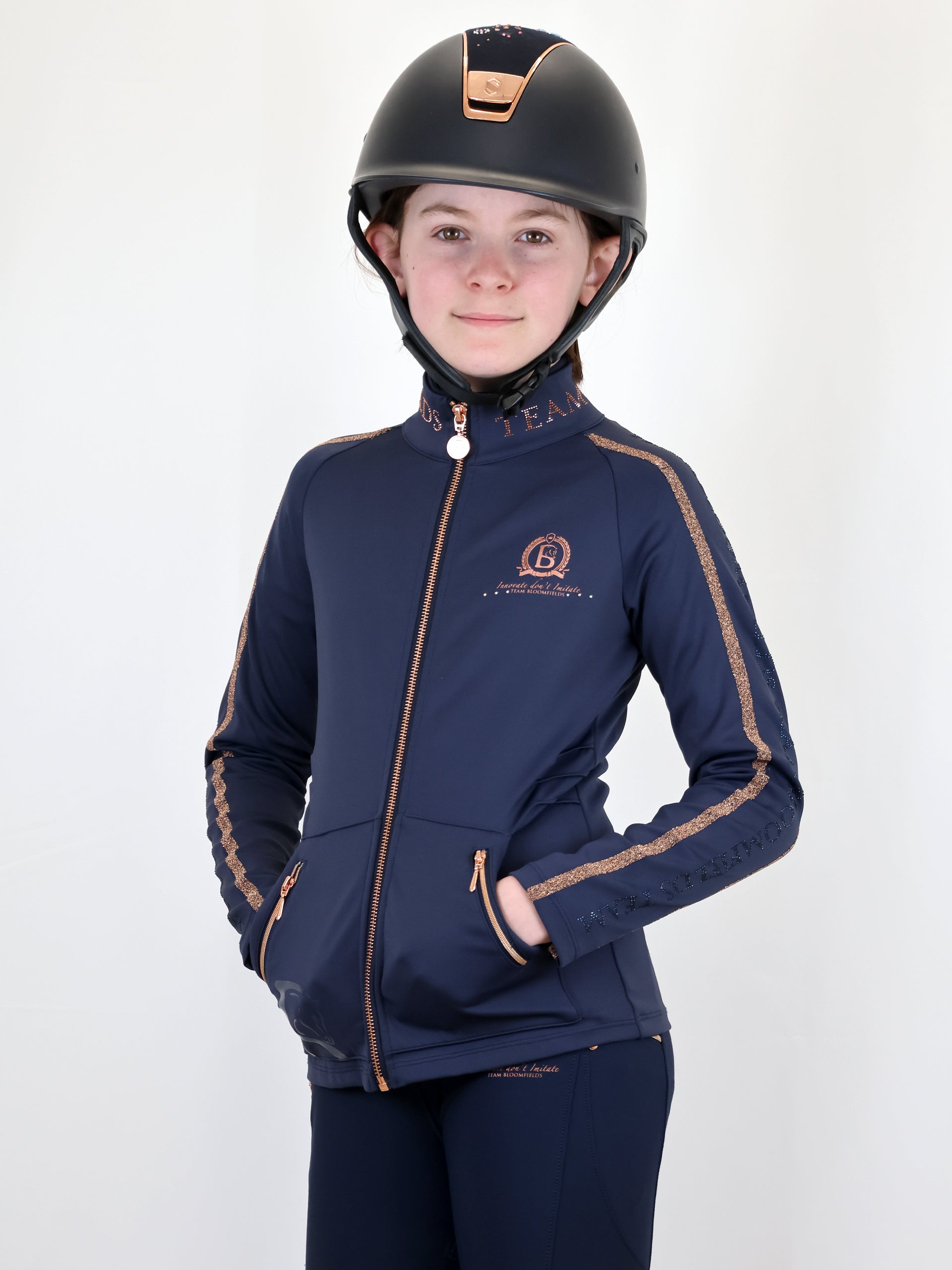 Kids Caitlin Crystal Navy Training Jacket