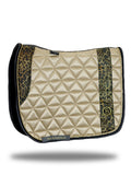 Saddle Pad - Champagne & Leopard Print Dressage