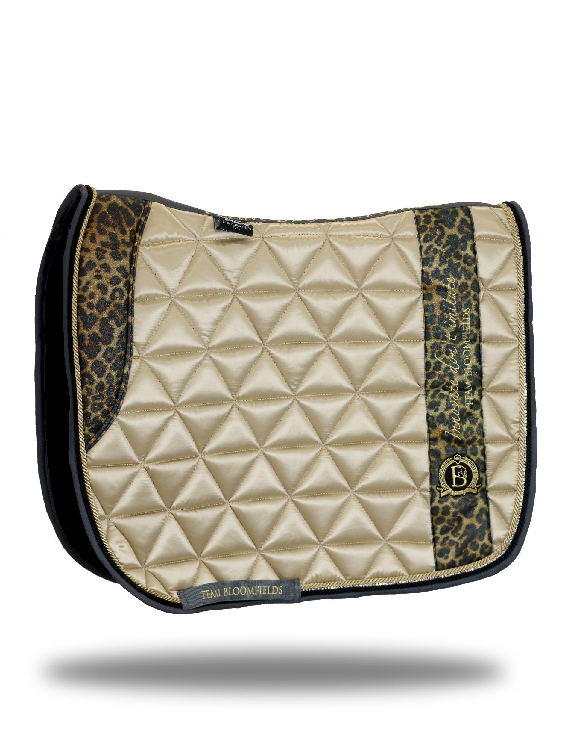 Saddle Pad - Champagne & Leopard Print Dressage