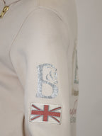 Sabrina Winter White & Rose Gold Ruffle Collar Top