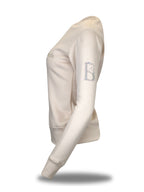 Summer in Winter White & White Rhinestones Crew Neck Top