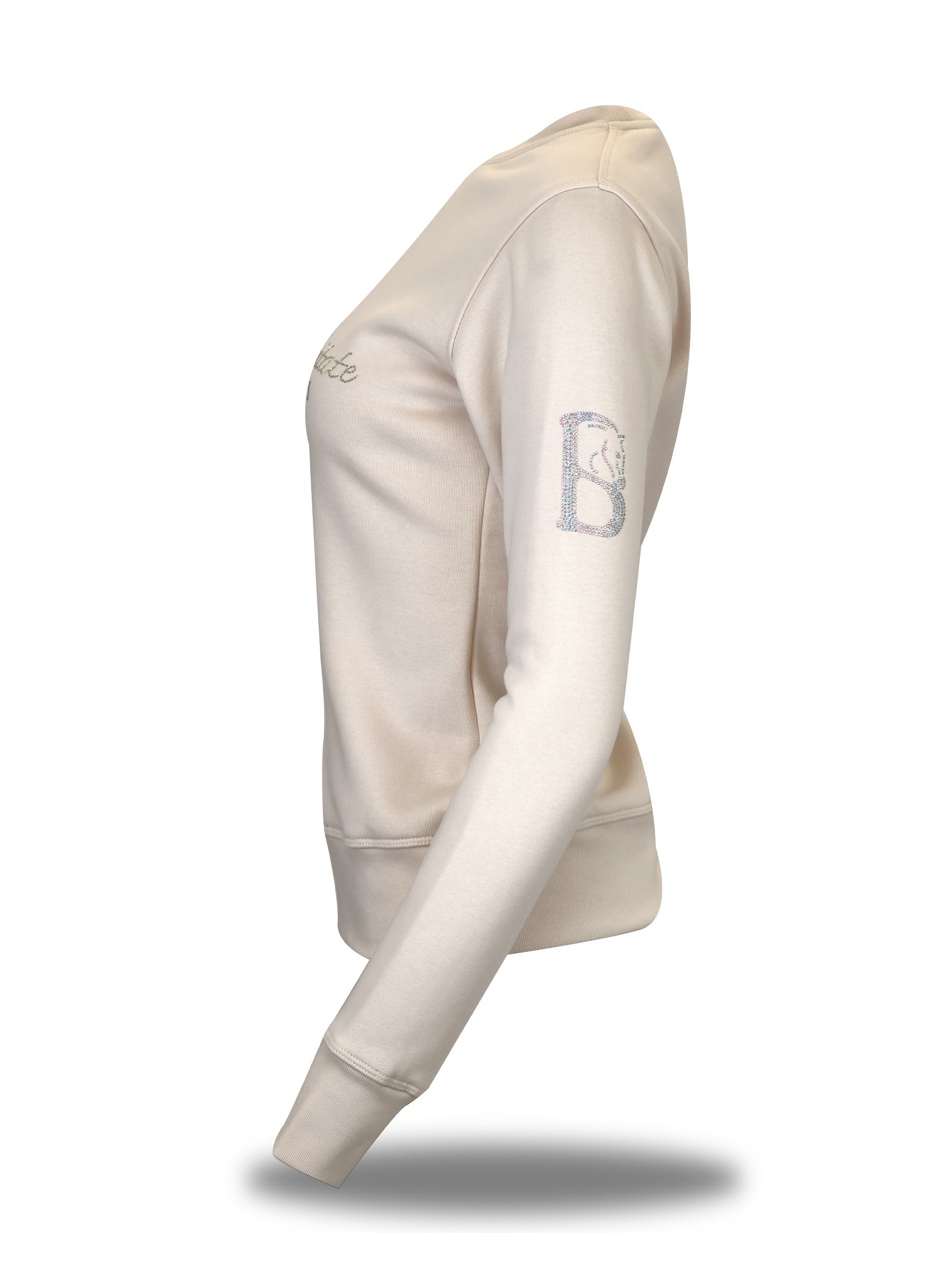 Kids Summer Winter White & White Rhinestones Crew Neck Top