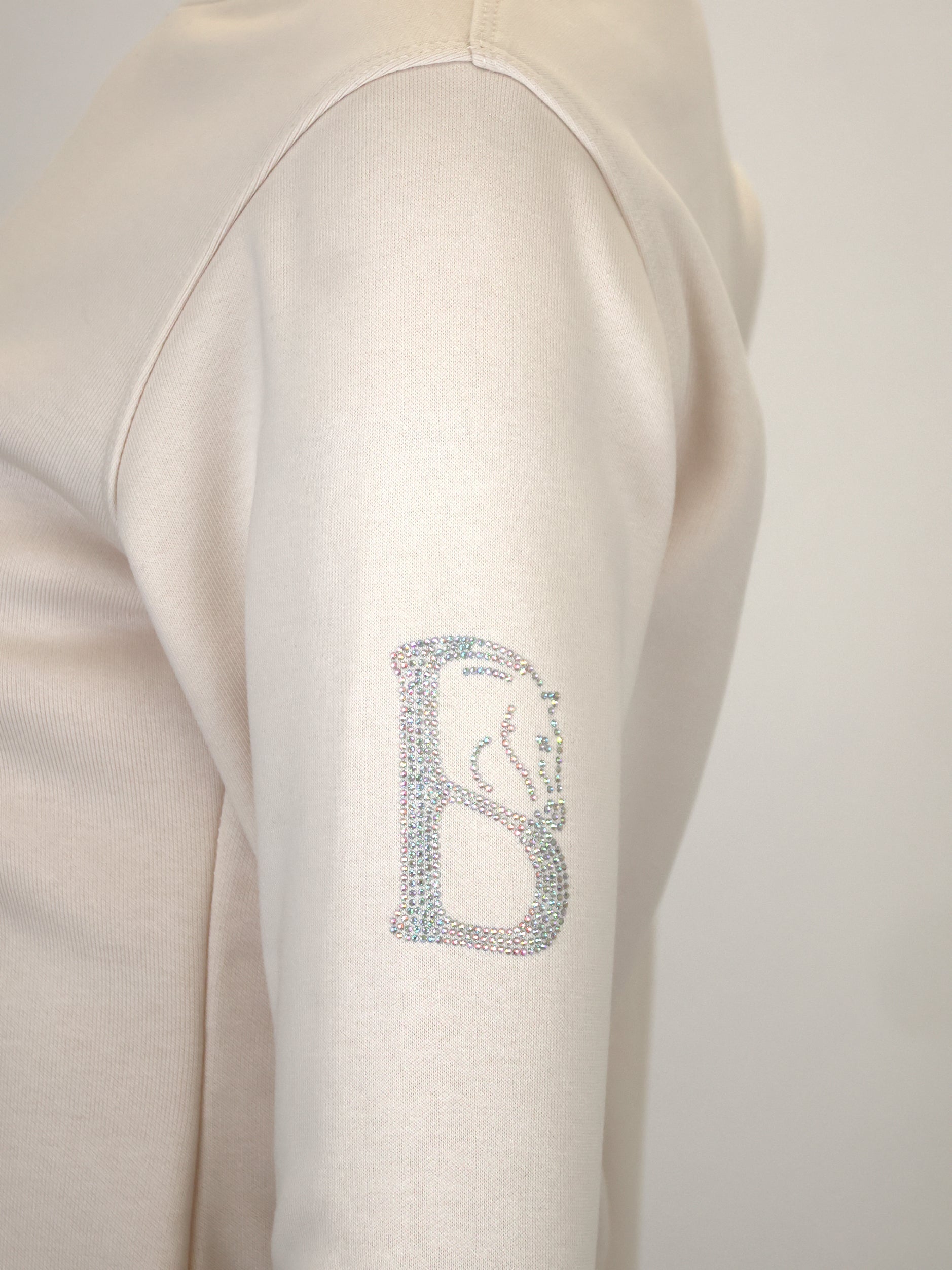 Kids Summer Winter White & White Rhinestones Crew Neck Top