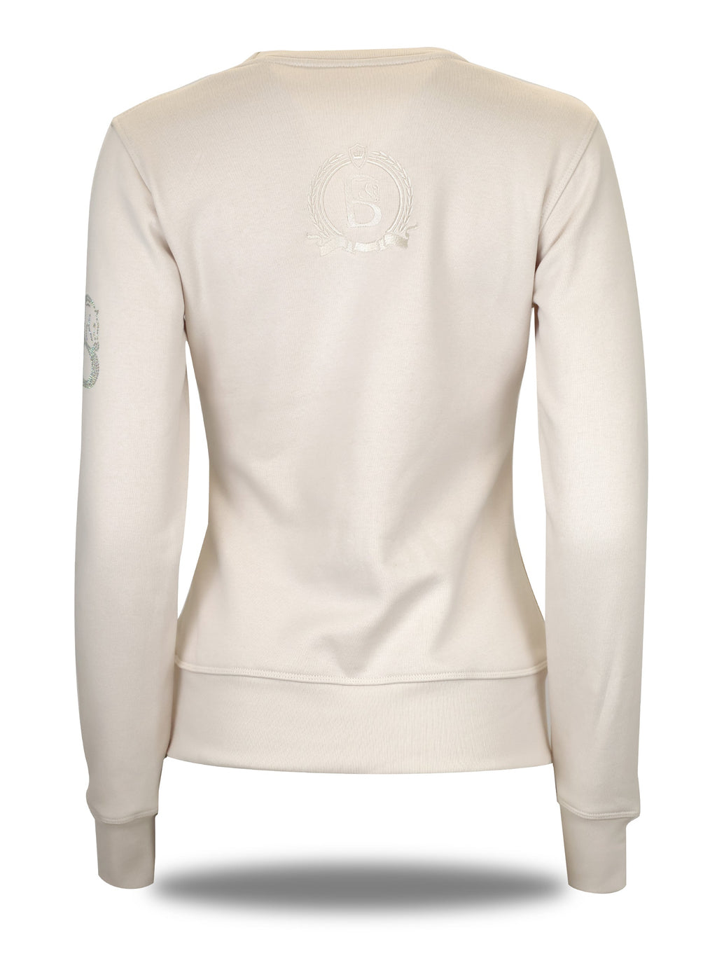 Summer in Winter White & White Rhinestones Crew Neck Top