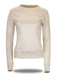 Summer in Winter White & White Rhinestones Crew Neck Top