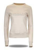 Summer in Winter White & White Rhinestones Crew Neck Top