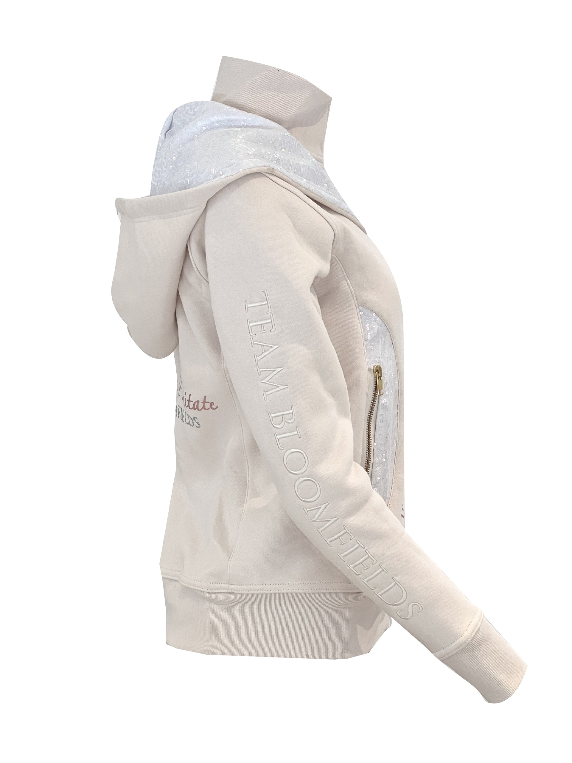 Arabella Winter White Double Collar Hoodie