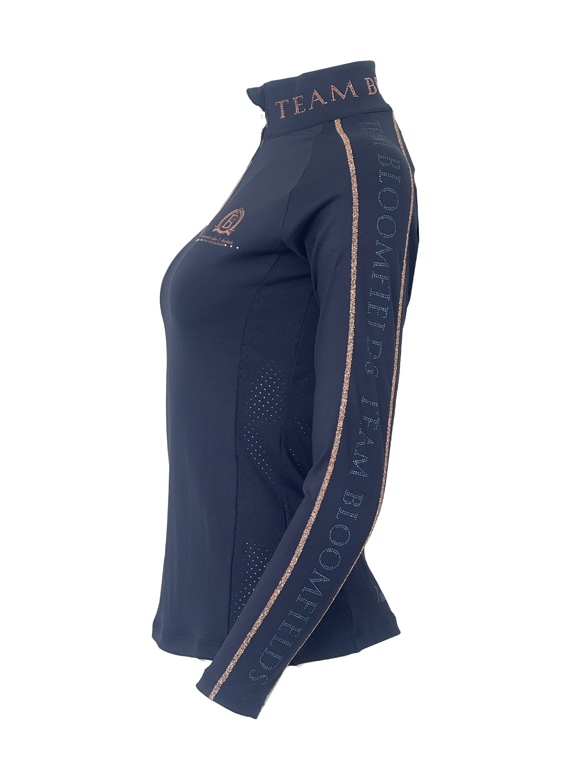 Kids Chloe Navy Crystal Base Layer With Long Sleeves