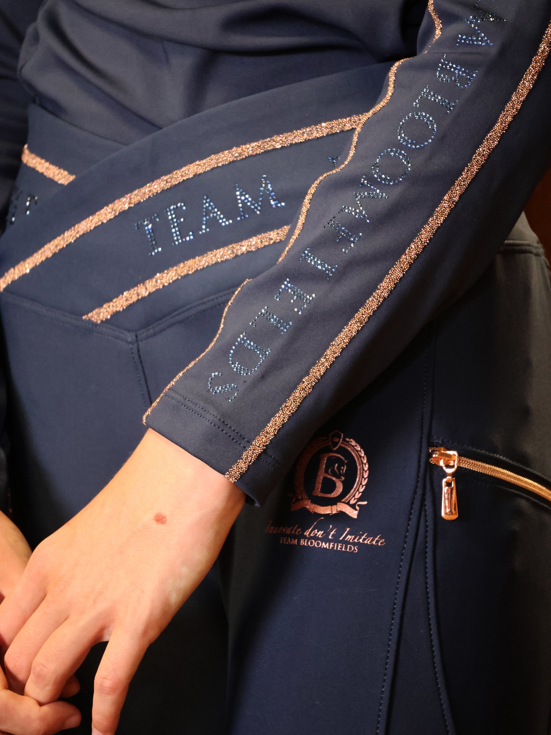 Kids Celeste Navy Crystal leggings