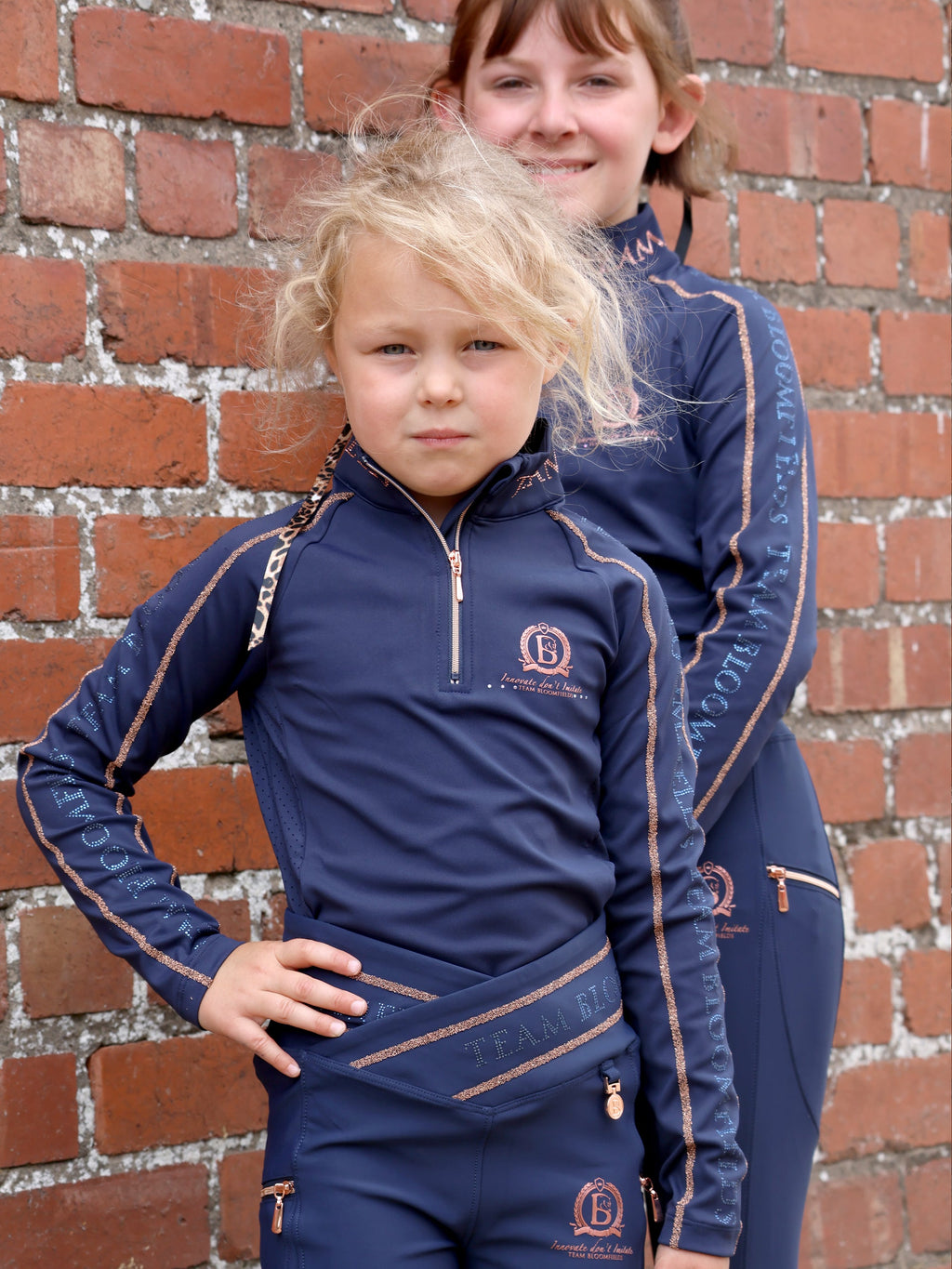Kids Chloe Navy Crystal Base Layer With Long Sleeves