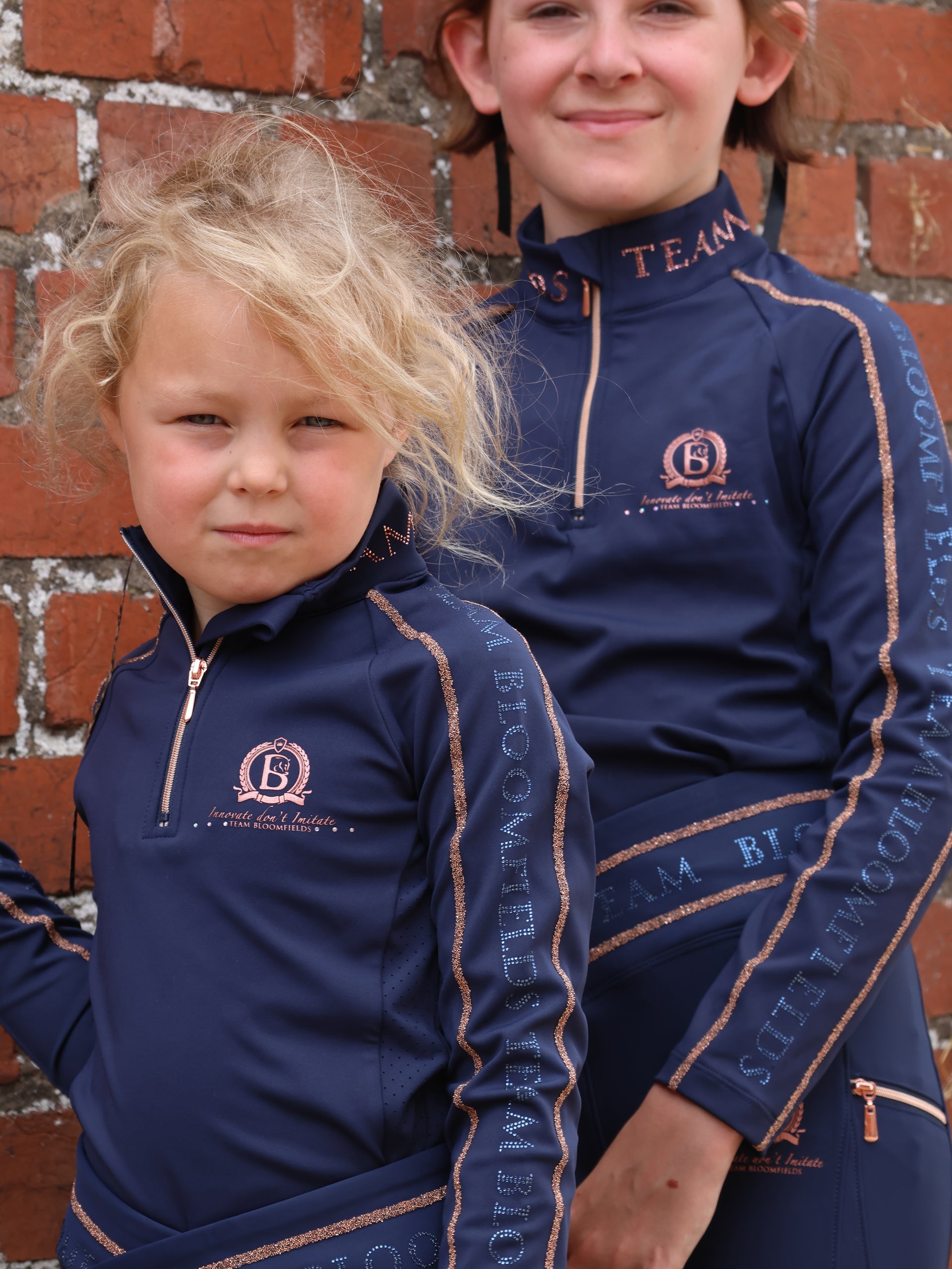 Kids Chloe Navy Crystal Base Layer With Long Sleeves