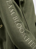 Amelia Olive & Gold Cross Necked Hoodie