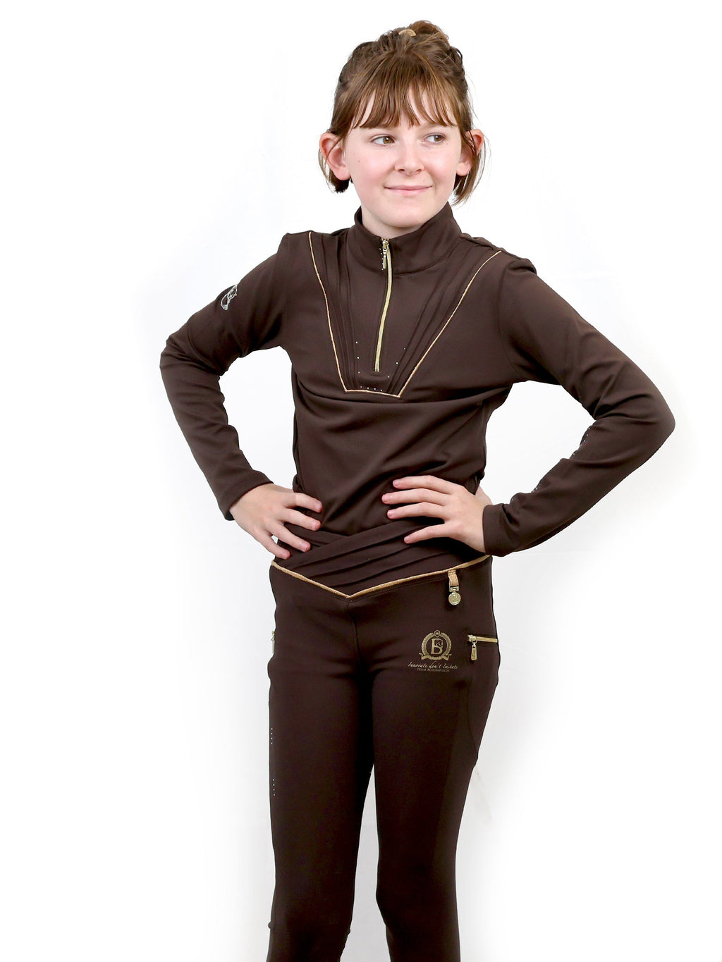 Kids Maya Chocolate Pleated Base Layer